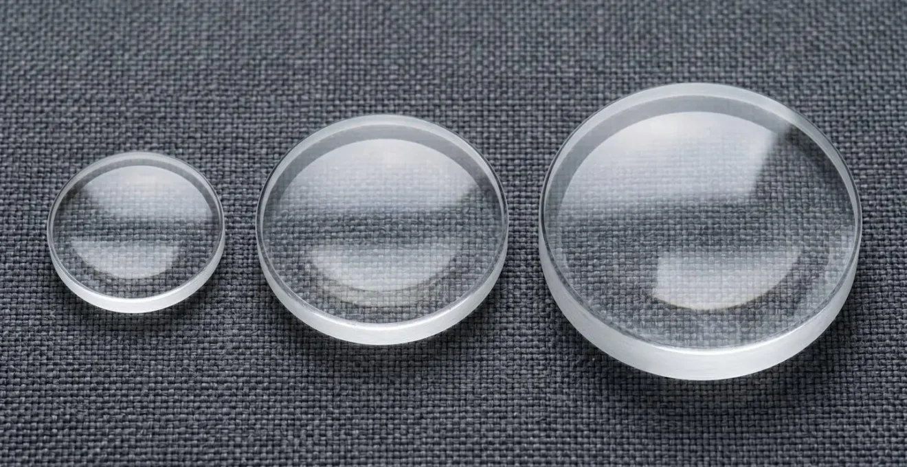 Comparaison visuelle de différents diamètres de verres correcteurs pour le tir