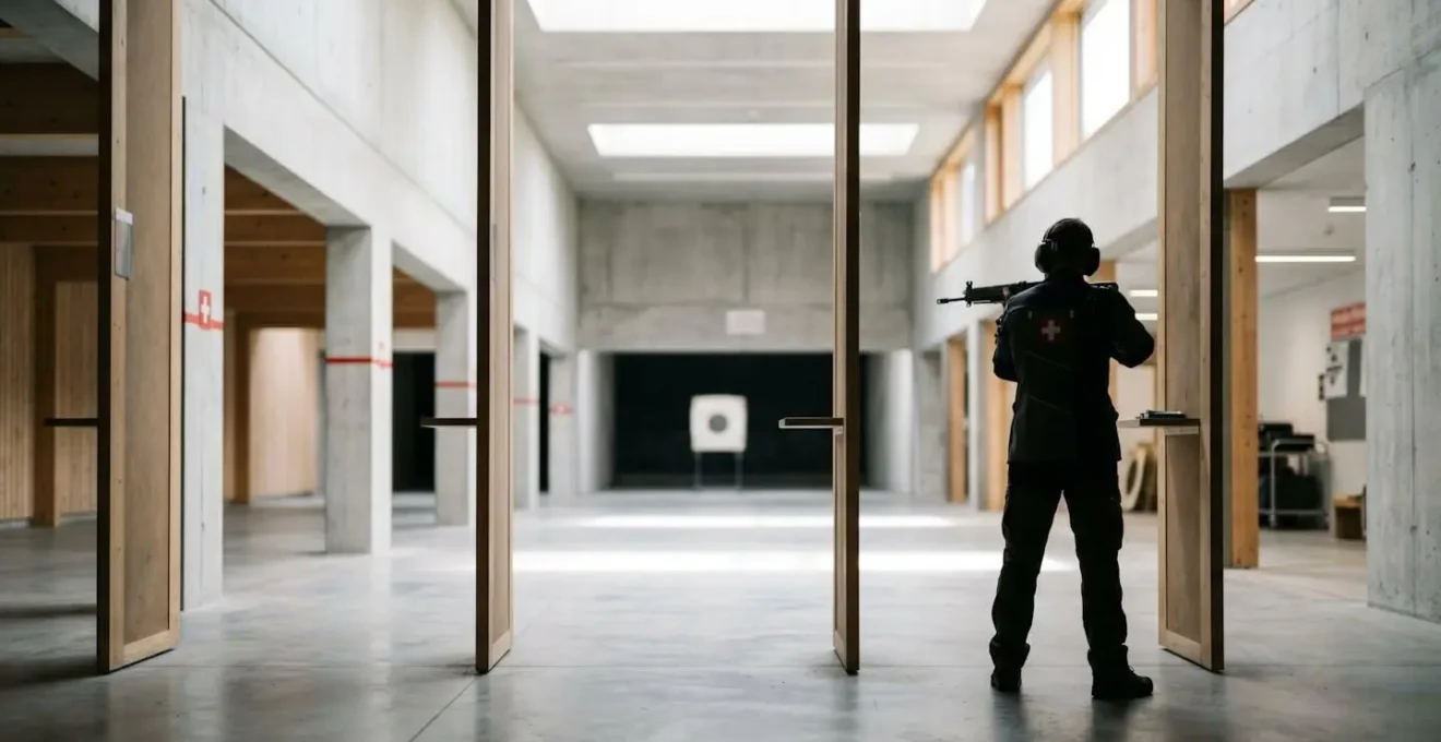 Tireur suisse concentré sur sa visée sans penser au score